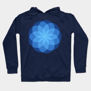 Geometric Flower of Circles (Cornflower Blue) Hoodie